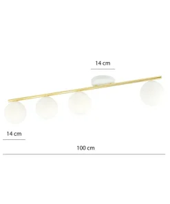 Online Sklep Kaja Prosta, asymetryczna lampa sufitowa do salonu 1253/4 z serii MONZA