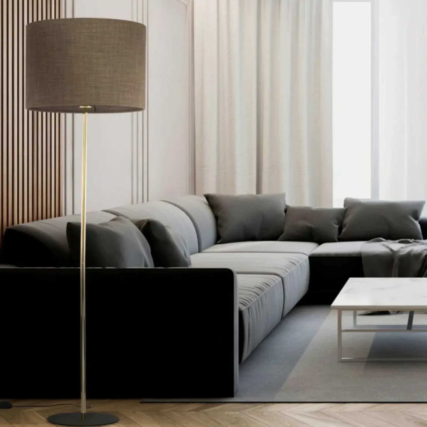 Prosta lampa na złotej nodze TK 16031 UMBERTO BROWN GOLD | Kaja*Sklep Kaja Best Sale