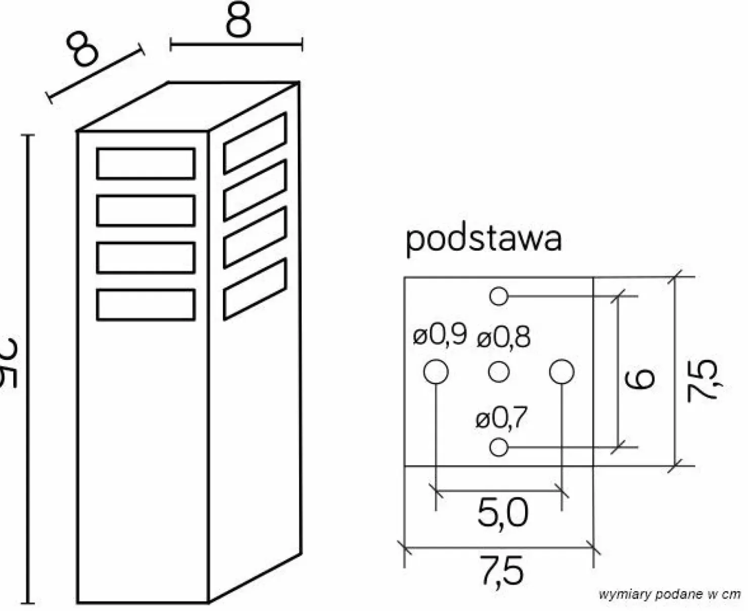 Prosta lampa, oświetlenie ogrodu RADO III 3 AL z serii RADO III | Kaja Oświetlen*Sklep Kaja Clearance
