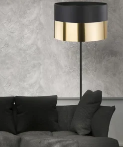 Prosta lampa podłogowa z eleganckim abażurem TK 5122 serii LONDYN GOLD*Sklep Kaja Outlet