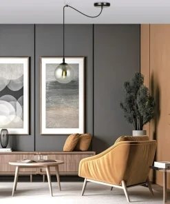 Outlet Sklep Kaja Prosta lampa wisząca z jedną grafitową kulą 937/1 | Kaja Oświetlenie