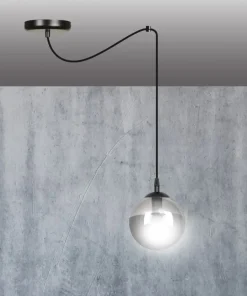 Outlet Sklep Kaja Prosta lampa wisząca z jedną grafitową kulą 937/1 | Kaja Oświetlenie