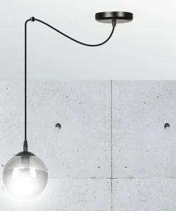 Outlet Sklep Kaja Prosta lampa wisząca z jedną grafitową kulą 937/1 | Kaja Oświetlenie