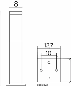 Prostokątna lampa stojąca ogrodowa SS802-450 BL z serii INOX KWADRAT | Kaja Oświ*Sklep Kaja Hot