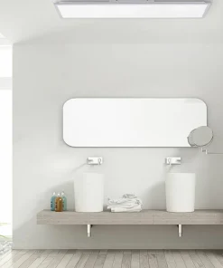 Outlet Sklep Kaja Prostokątny, plafon o dużej mocy 14753-21 z serii FLAT | Kaja srebrny