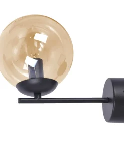 Prosty kinkiet ścienny, bursztynowy klosz, na E14 K-5306 z serii DELTA*Sklep Kaja Shop