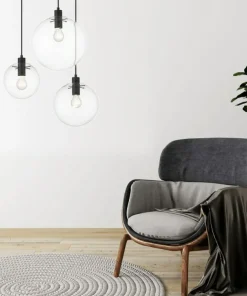 Outlet Sklep Kaja Przezroczysta kula na zwisie LP-004/1P M BK PUERTO | Kaja Oświetlenie