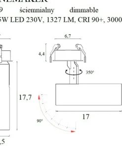 Reflektor LED podtynkowy, regulowany MX H0119 SHINEMAKER | Kaja*Sklep Kaja Cheap