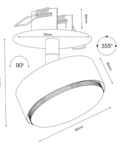Reflektor z małą głowicą, lampa podtynkowa ANT 3259 z serii DROP | Kaja*Sklep Kaja Clearance