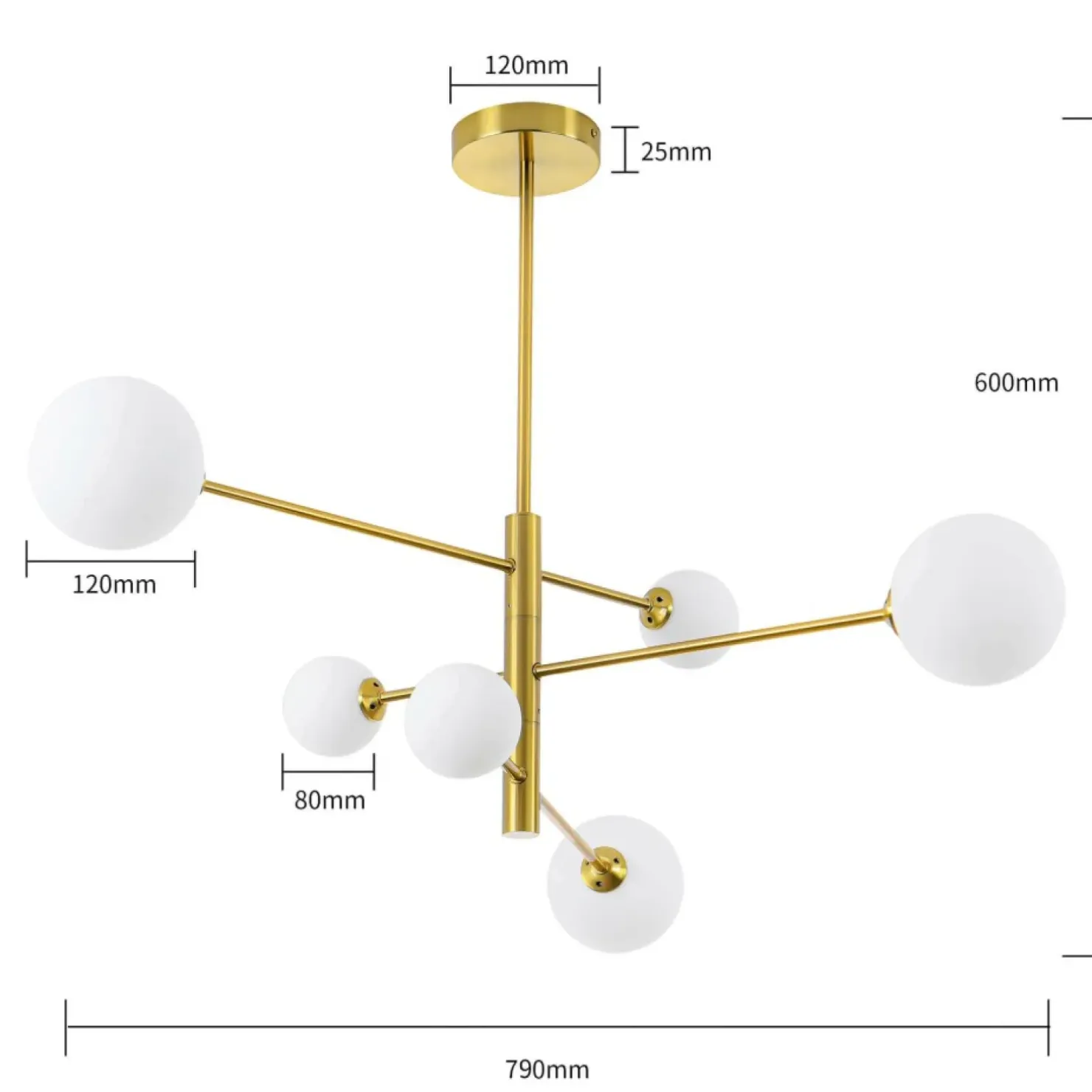 Outlet Sklep Kaja Regulowana lampa wisząca do salonu LP-002/6P DORADO | Kaja Oświetlenie