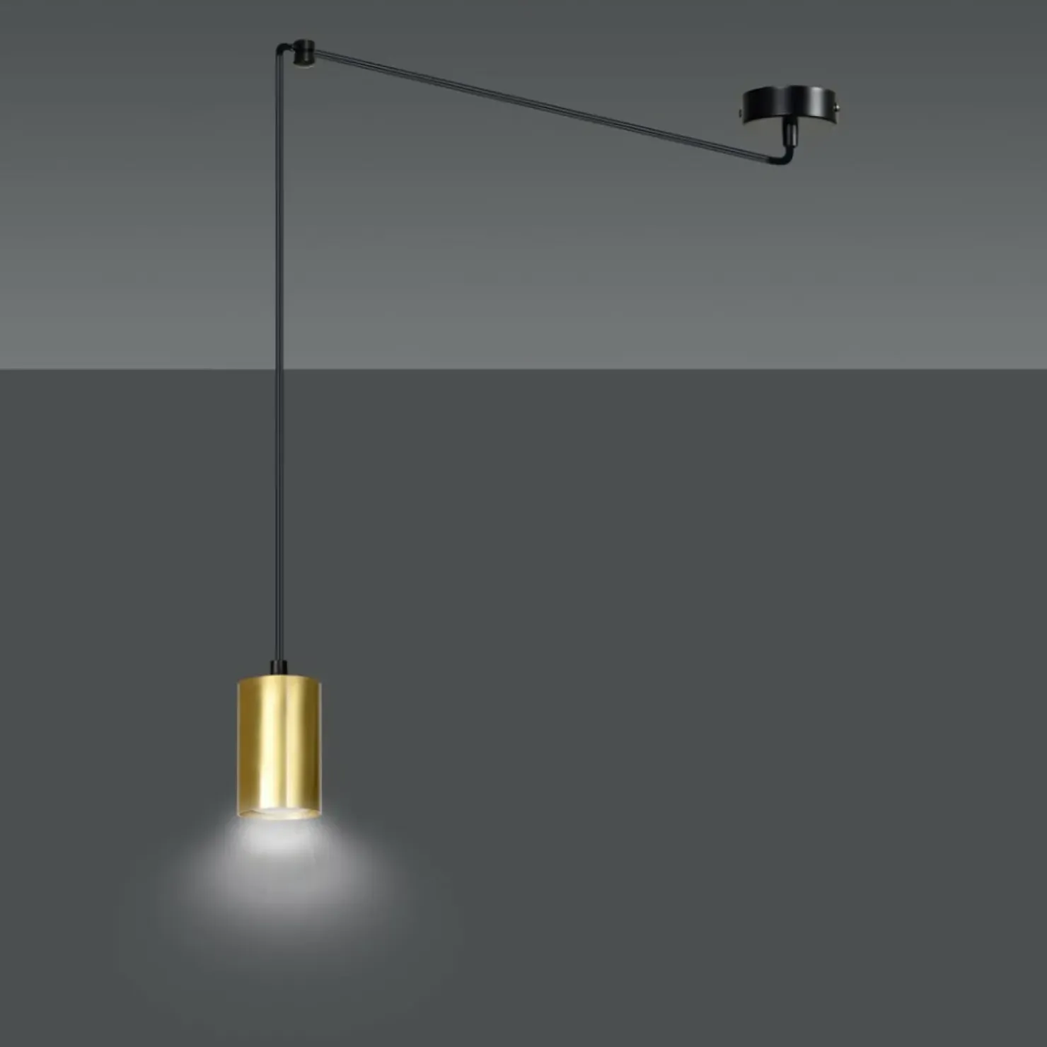 Store Sklep Kaja Regulowana lampa wisząca w kolorze złota 526/1 | Kaja Oświetlenie