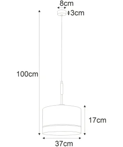 Regulowana lampa wisząca z abażurem, styl boho K-4364 | Kaja*Sklep Kaja Shop