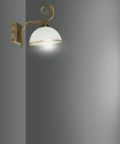 Retro lampa ścienna z otwartym, białym kloszem 149/K1 WIVARA | Kaja*Sklep Kaja Cheap