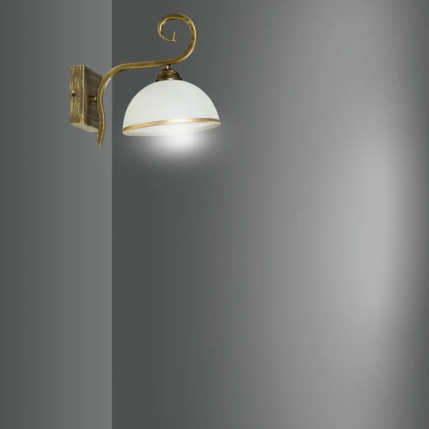 Retro lampa ścienna z otwartym, białym kloszem 149/K1 WIVARA | Kaja*Sklep Kaja Cheap