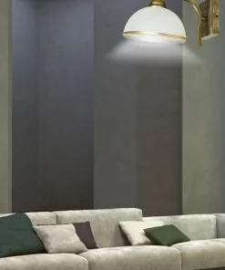 Retro lampa ścienna z otwartym, białym kloszem 149/K1 WIVARA | Kaja*Sklep Kaja Cheap