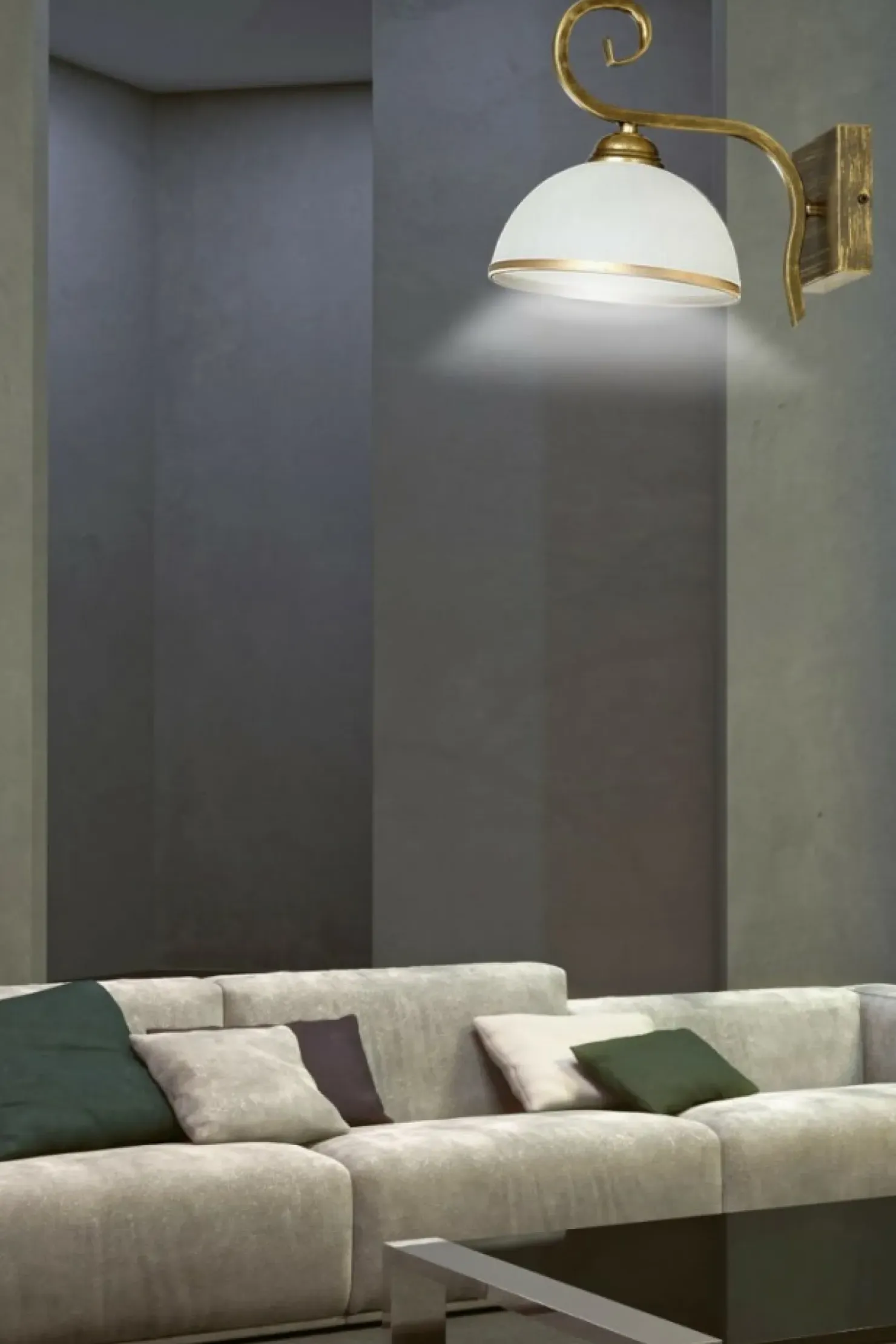 Retro lampa ścienna z otwartym, białym kloszem 149/K1 WIVARA | Kaja*Sklep Kaja Cheap
