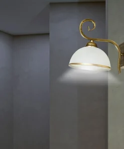 Retro lampa ścienna z otwartym, białym kloszem 149/K1 WIVARA | Kaja*Sklep Kaja Cheap