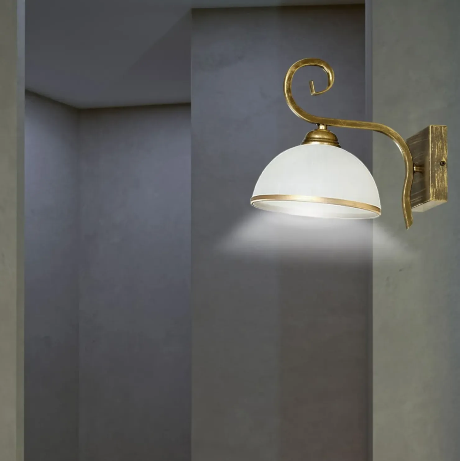 Retro lampa ścienna z otwartym, białym kloszem 149/K1 WIVARA | Kaja*Sklep Kaja Cheap