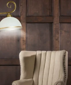 Retro lampa ścienna z otwartym, białym kloszem 149/K1 WIVARA | Kaja*Sklep Kaja Cheap