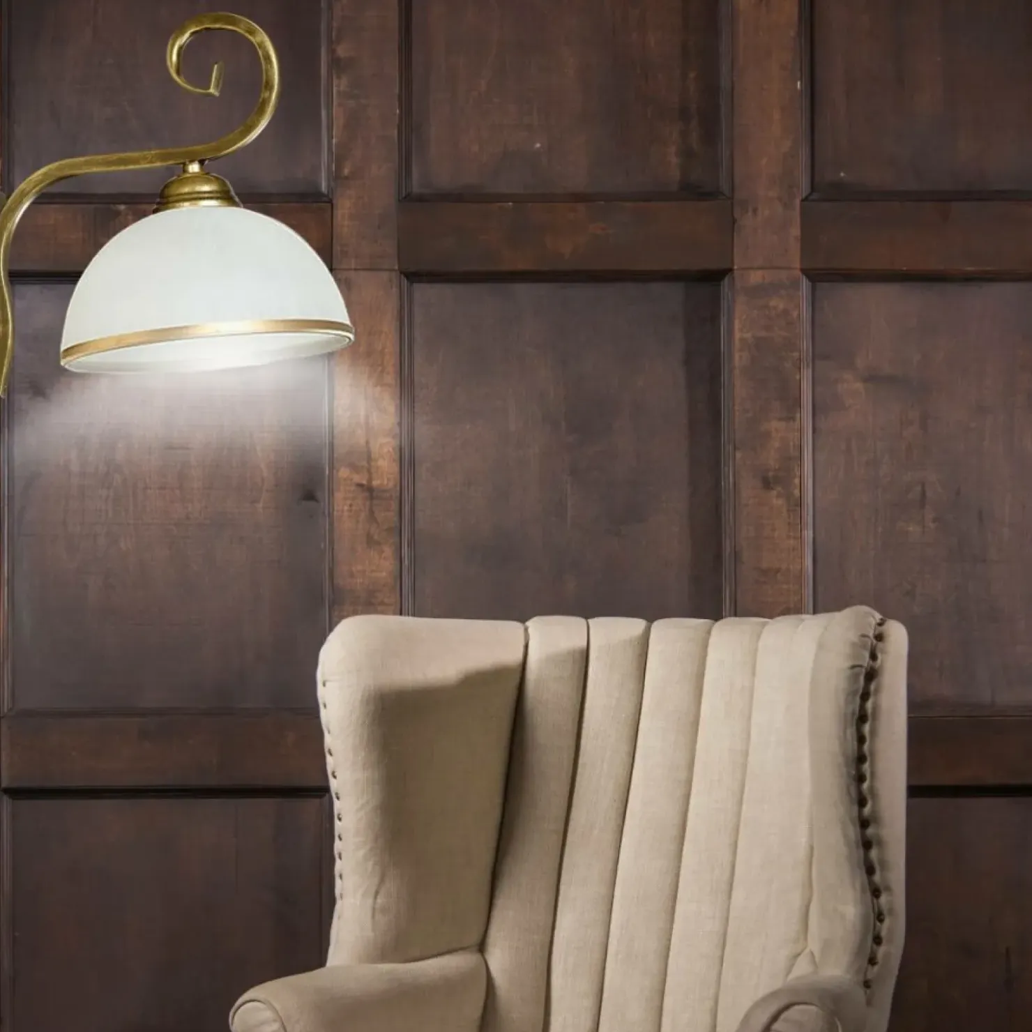 Retro lampa ścienna z otwartym, białym kloszem 149/K1 WIVARA | Kaja*Sklep Kaja Cheap