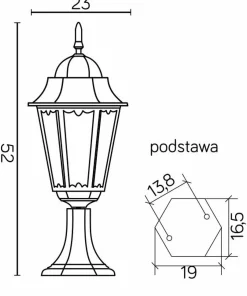 Retro lampa stojąca, ogrodowa K 4011/1/H z serii RETRO CLASSIC II | Kaja Oświetl*Sklep Kaja Hot
