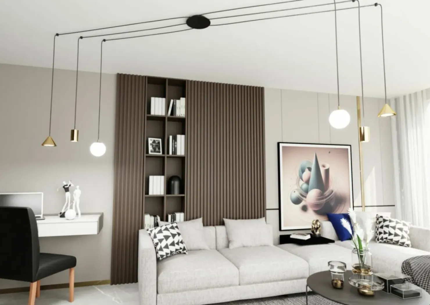 Store Sklep Kaja Różnorodna lampa wisząca do podwieszania 1350/6 FUJI 6 GOLD | Kaja