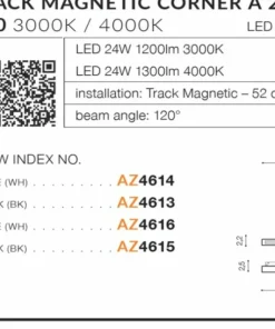 Rogowa głowica LED do szyny magnetycznej 1-fazowej AZ4613 SAGA | Kaja*Sklep Kaja Cheap