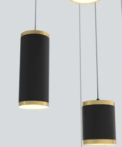 Clearance Sklep Kaja Rotunda z kaskadą czarno-złotych tub LED WF 5003-904 TOULOUSE | Kaja