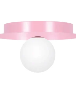 Różowa lampa sufitowa, plafon z białym kloszem K-5443 z serii ROBIN*Sklep Kaja Shop