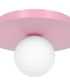 Różowa lampa sufitowa, plafon z białym kloszem K-5443 z serii ROBIN*Sklep Kaja Shop