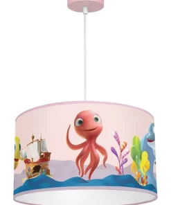 Różowa lampa wisząca, dziecięcy abażur MLP6801 z serii OŚMIORNICA LOLA | Kaja Oś*Sklep Kaja Store