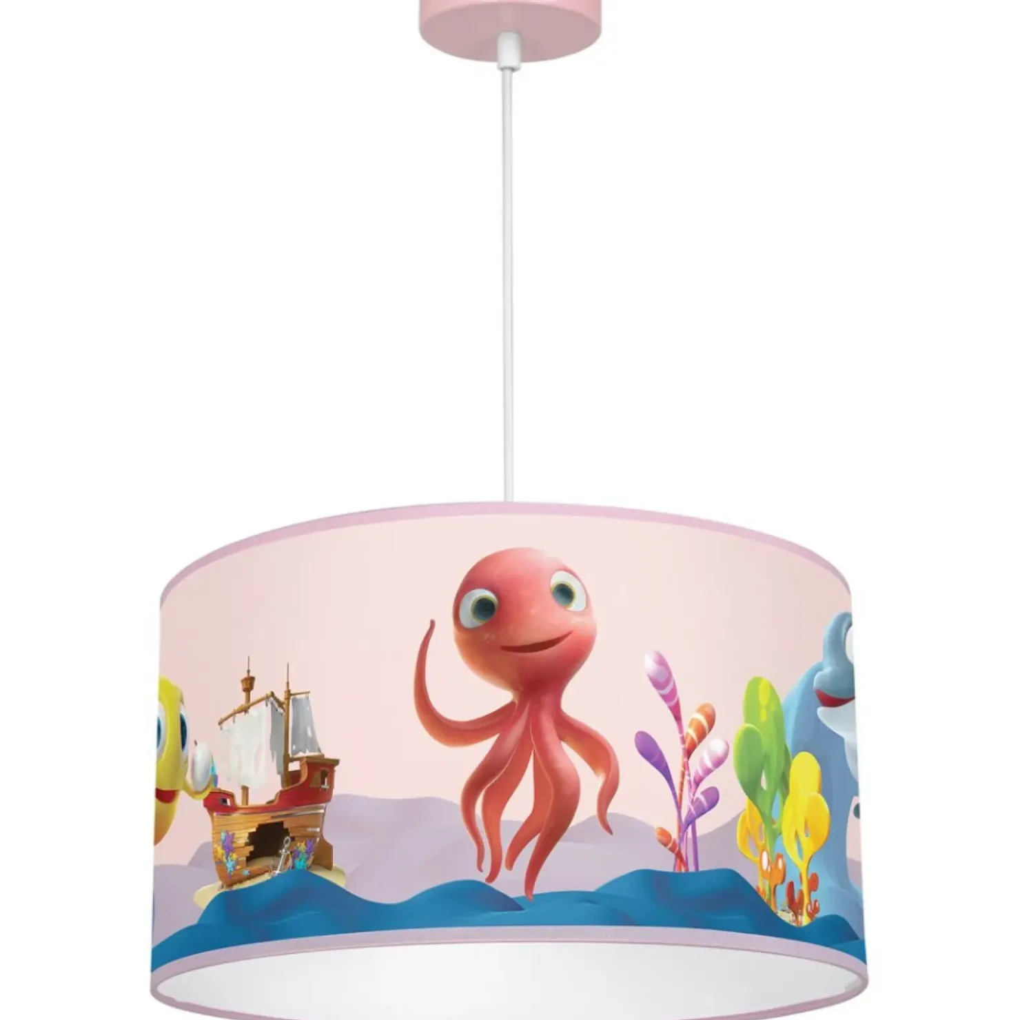 Różowa lampa wisząca, dziecięcy abażur MLP6801 z serii OŚMIORNICA LOLA | Kaja Oś*Sklep Kaja Store