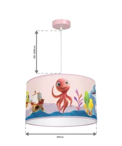 Różowa lampa wisząca, dziecięcy abażur MLP6801 z serii OŚMIORNICA LOLA | Kaja Oś*Sklep Kaja Store