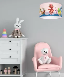 Różowa lampa wisząca, dziecięcy abażur MLP6801 z serii OŚMIORNICA LOLA | Kaja Oś*Sklep Kaja Store