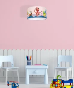 Różowa lampa wisząca, dziecięcy abażur MLP6801 z serii OŚMIORNICA LOLA | Kaja Oś*Sklep Kaja Store