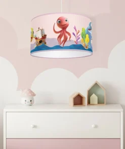 Różowa lampa wisząca, dziecięcy abażur MLP6801 z serii OŚMIORNICA LOLA | Kaja Oś*Sklep Kaja Store