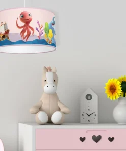Różowa lampa wisząca, dziecięcy abażur MLP6801 z serii OŚMIORNICA LOLA | Kaja Oś*Sklep Kaja Store