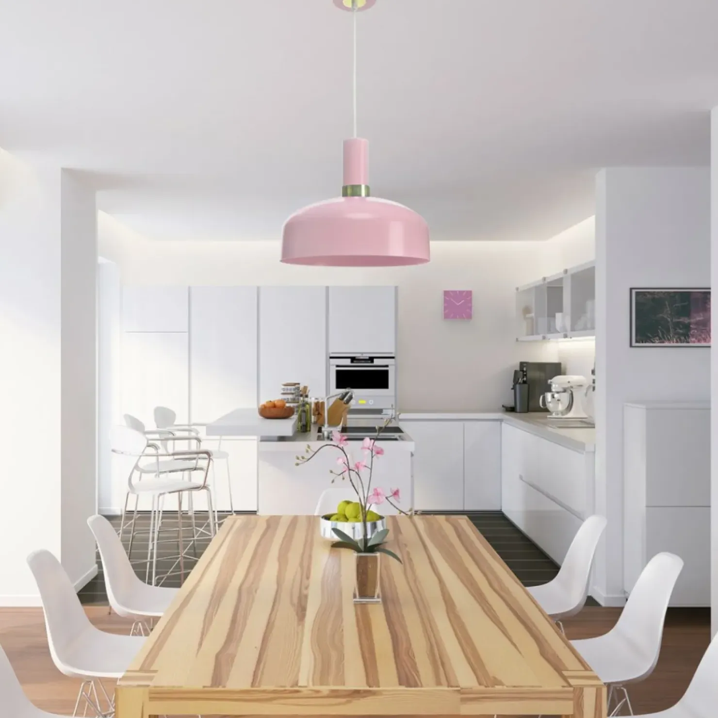 Cheap Sklep Kaja Różowa lampa wisząca z szerokim kloszem MLP6199 z serii MALMO | Kaja Oświetlenie