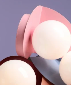 Różowa lampka stołowa z białym kloszem ⌀14cm 1125B18 z serii LOOP | Kaja Oświetl*Sklep Kaja Cheap