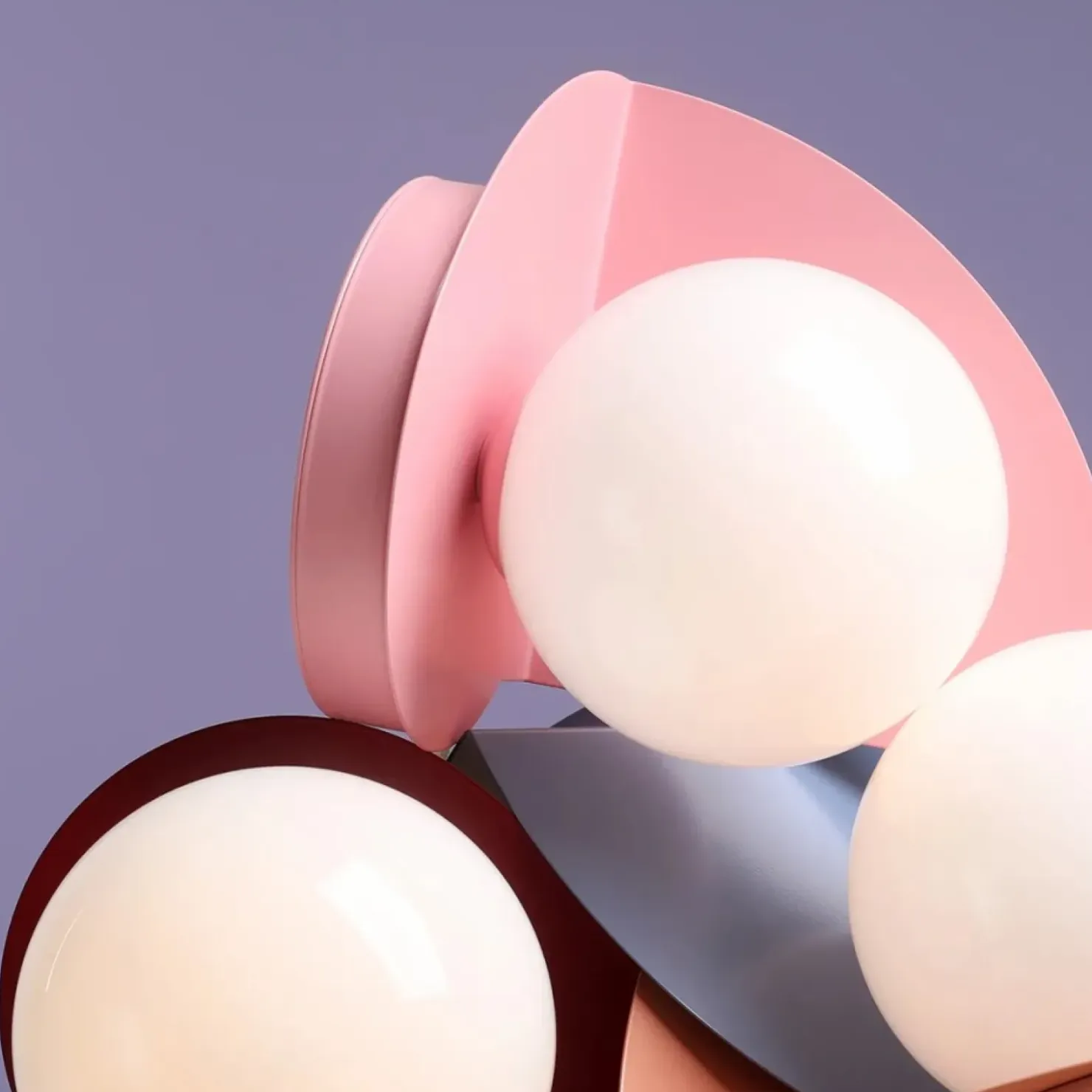 Różowa lampka stołowa z białym kloszem ⌀14cm 1125B18 z serii LOOP | Kaja Oświetl*Sklep Kaja Cheap
