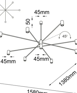 Shop Sklep Kaja Rozłożysta, duża lampa wisząca do salonu ANT 5640 DAKATA | Kaja