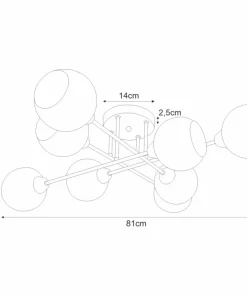 Online Sklep Kaja Rozłożysta, stylowa lampa sufitowa K-JSL-1302/8 FONS | Kaja chrom