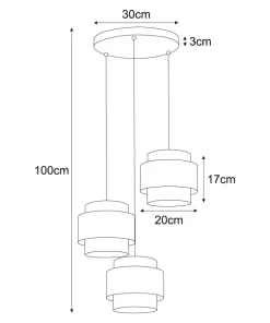 Rustykalna lampa wisząca, trzy abażury, do salonu K-5272 z serii CEZAR*Sklep Kaja Store