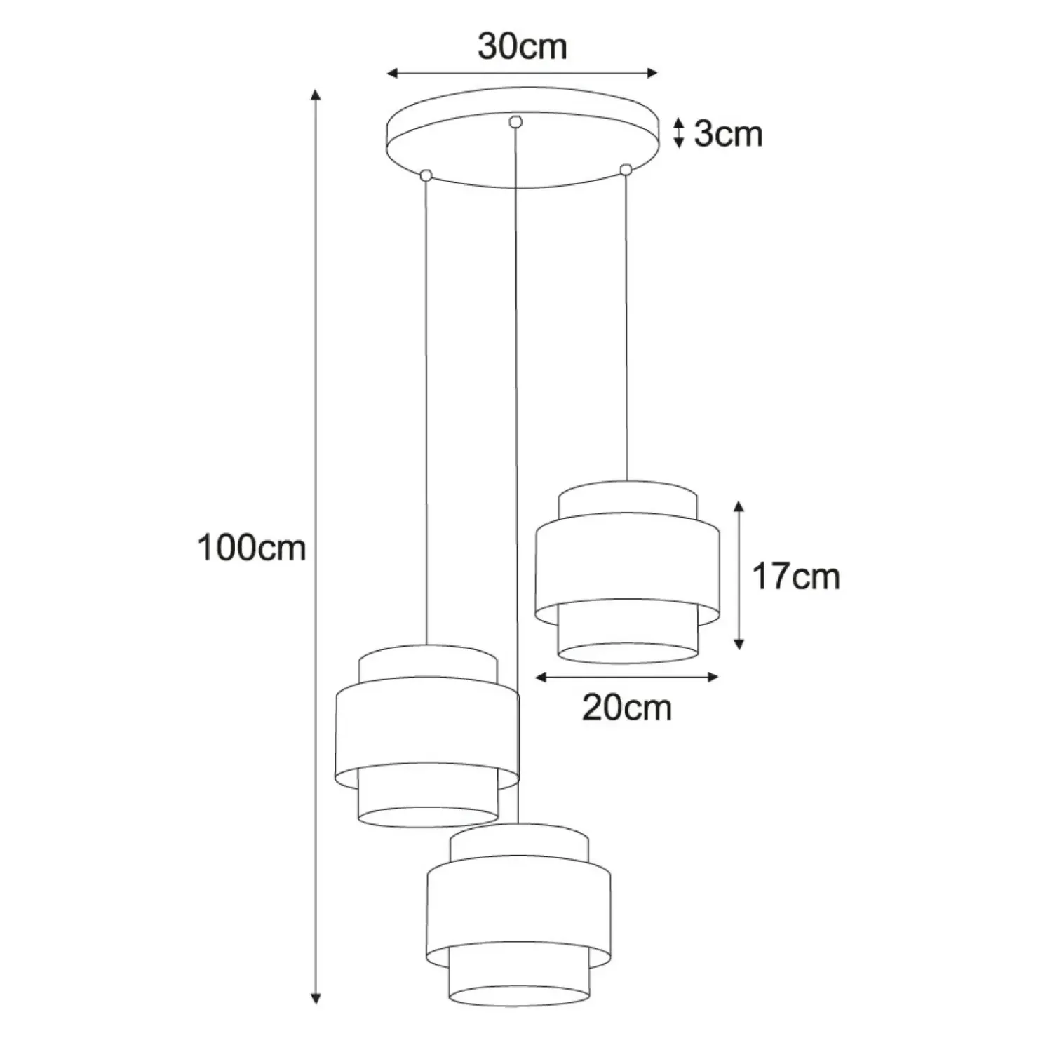 Rustykalna lampa wisząca, trzy abażury, do salonu K-5272 z serii CEZAR*Sklep Kaja Store