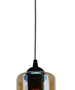 Best Sklep Kaja Smukła lampa wisząca z miodowym kloszem 31-00569 BISTRO | Kaja czarny