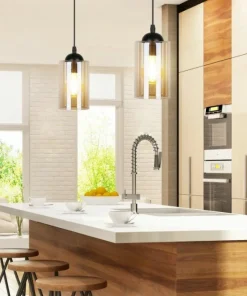 Best Sklep Kaja Smukła lampa wisząca z miodowym kloszem 31-00569 BISTRO | Kaja czarny
