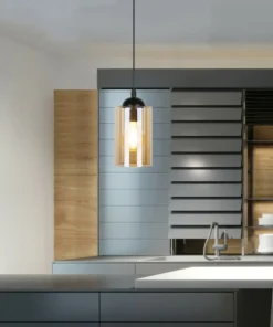 Best Sklep Kaja Smukła lampa wisząca z miodowym kloszem 31-00569 BISTRO | Kaja czarny
