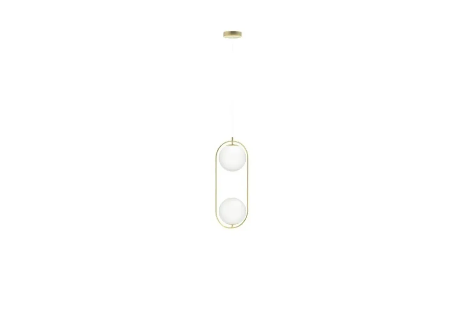 Outlet Sklep Kaja Smukła, złota lampa wisząca, owal z dwoma kloszami AZ4982 COCO | Kaja