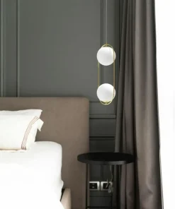 Outlet Sklep Kaja Smukła, złota lampa wisząca, owal z dwoma kloszami AZ4982 COCO | Kaja