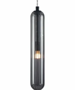 Cheap Sklep Kaja Smukły zwis z ryflowanym, dymionym kloszem ML0337 PAX | Kaja